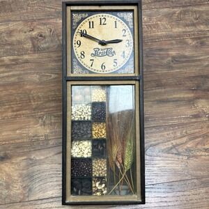 Vintage Wooden Pepsi Cola Grain And Seed Wall Clock Logo Advertising Works!